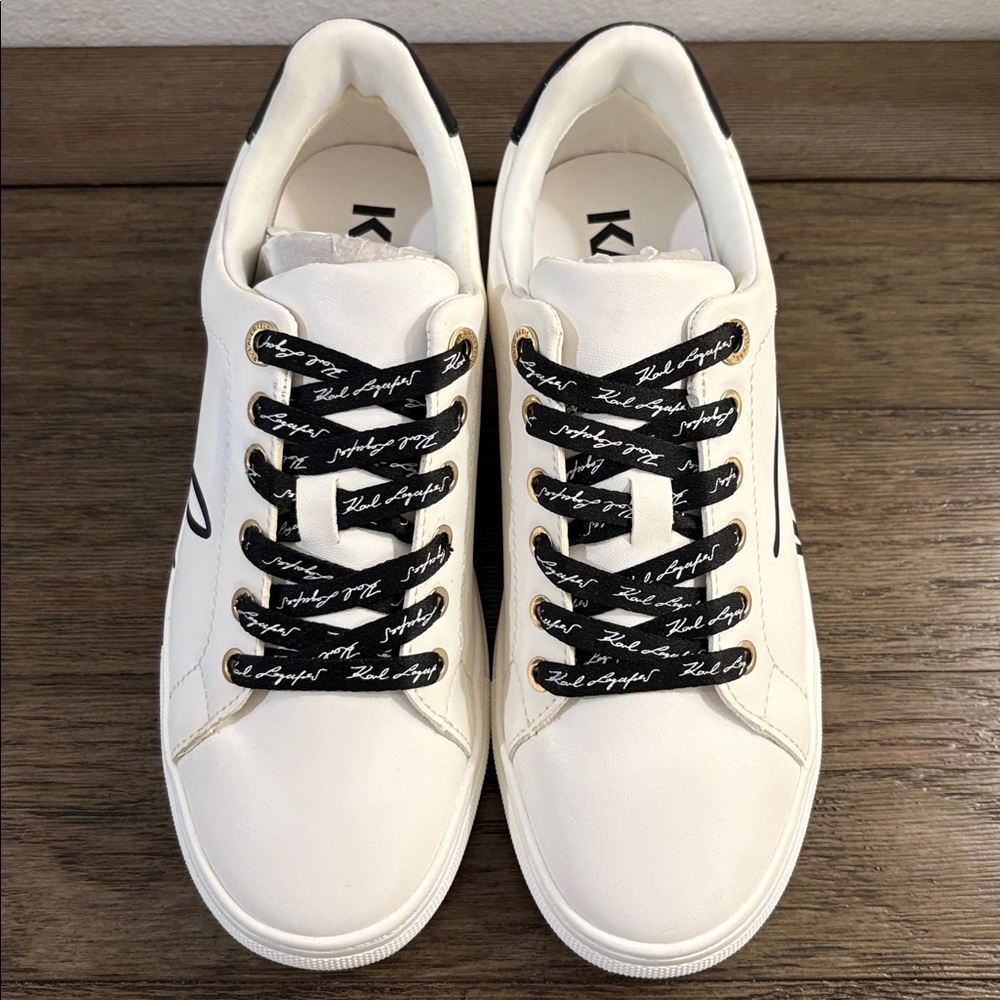 NEW [Karl Lagerfeld] Candace Signature Logo Sneakers Black/White Women’s 6 & 6.5 - Picture 5 of 12